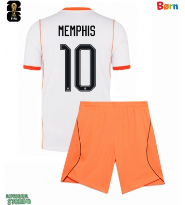 Holland Memphis Depay #10 Replika Babytøj Udebanesæt Børn VM 2026 Kortærmet (+ Korte bukser)
